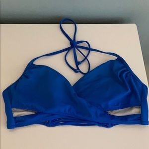 PINK Blue Padded Bikini Top